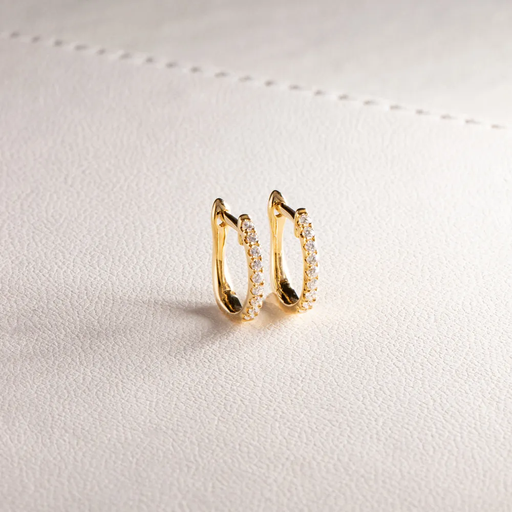 18ct Yellow Gold .11ct Diamond Cosy Earrings