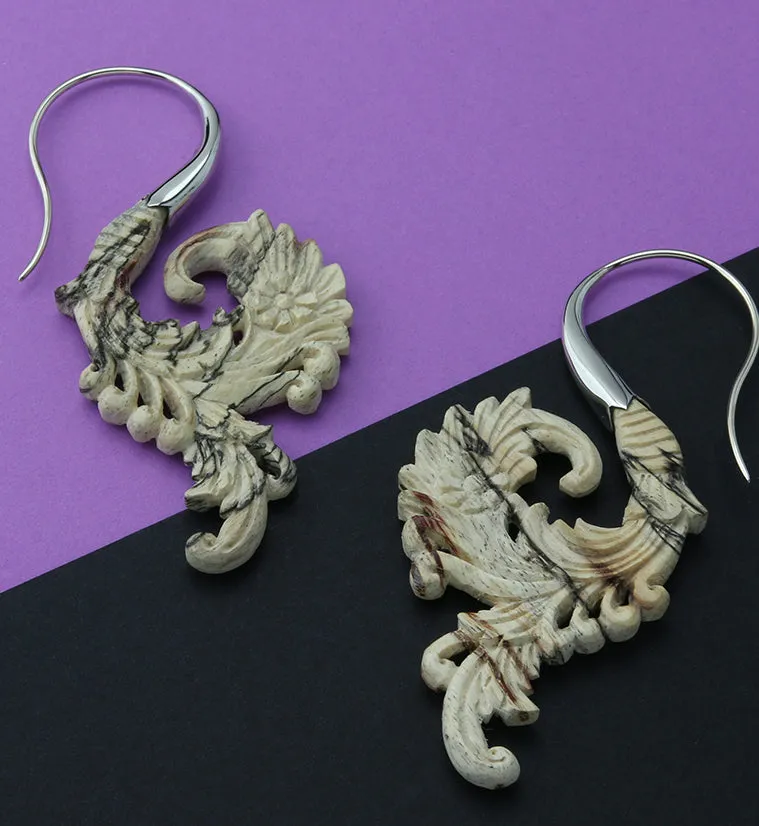 18G Sprig White Brass Tamarind Wood Hangers / Earrings