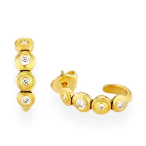 18K Four Seed Diamond Earrings - E-219D