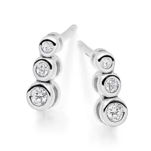 18K Gold 0.20 CaratTriple Diamond Drop Earrings
