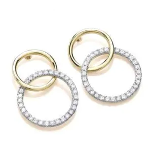 18K Gold 0.33 Carat Diamond Hoop Earrings
