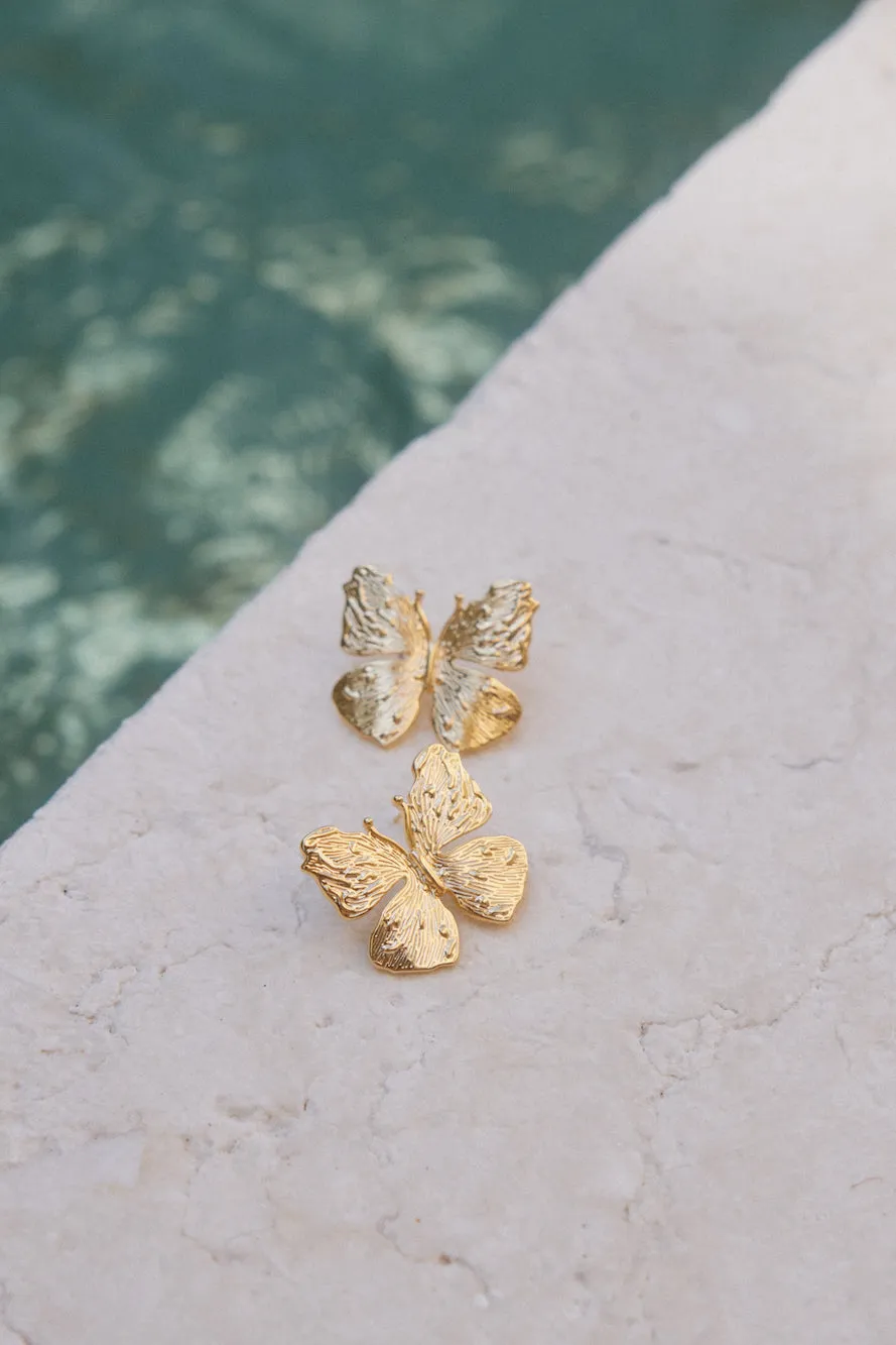 18k Gold Plated Spread Your Wings Earrings Gold