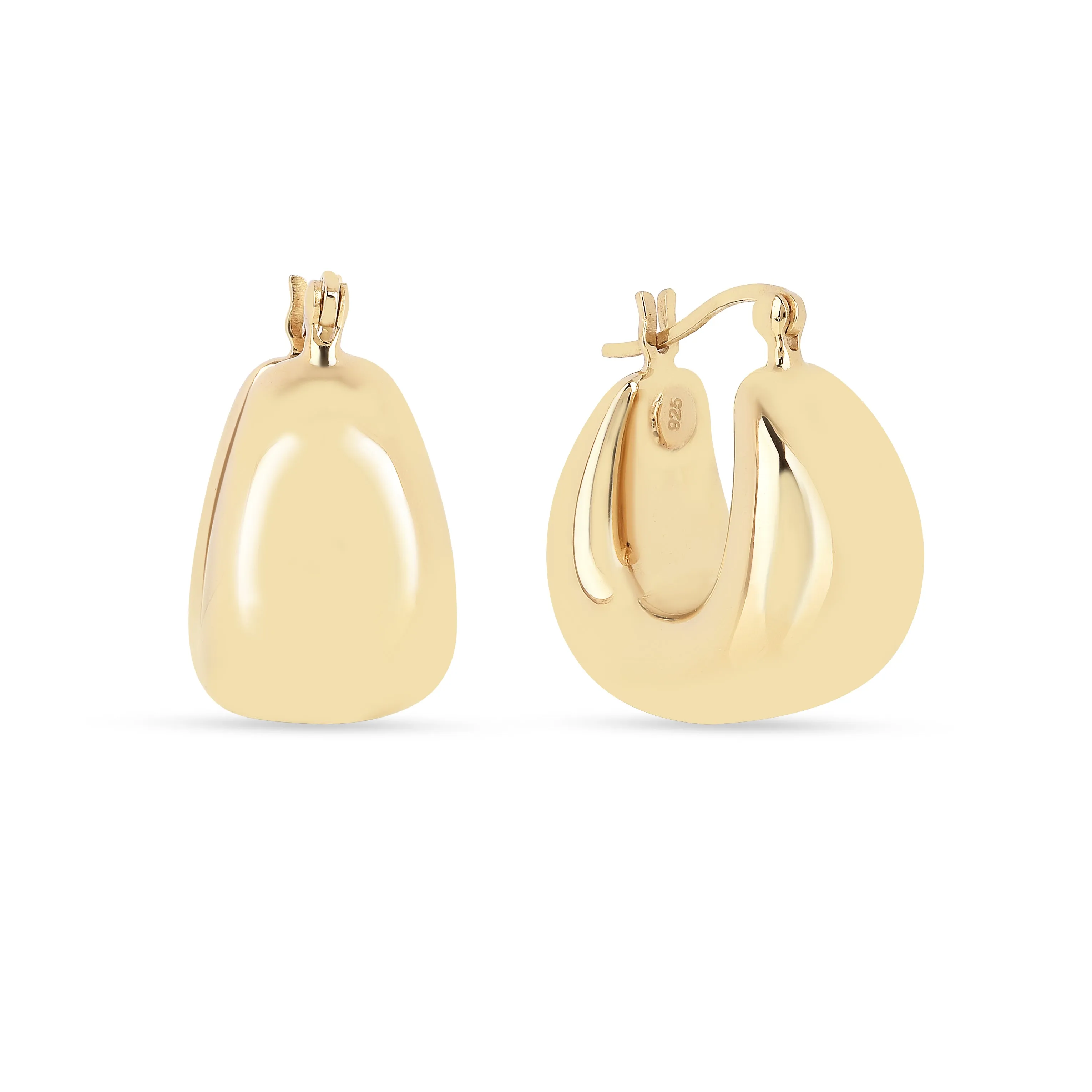 18K Gold Vermeil Huggie Hoops Earrings