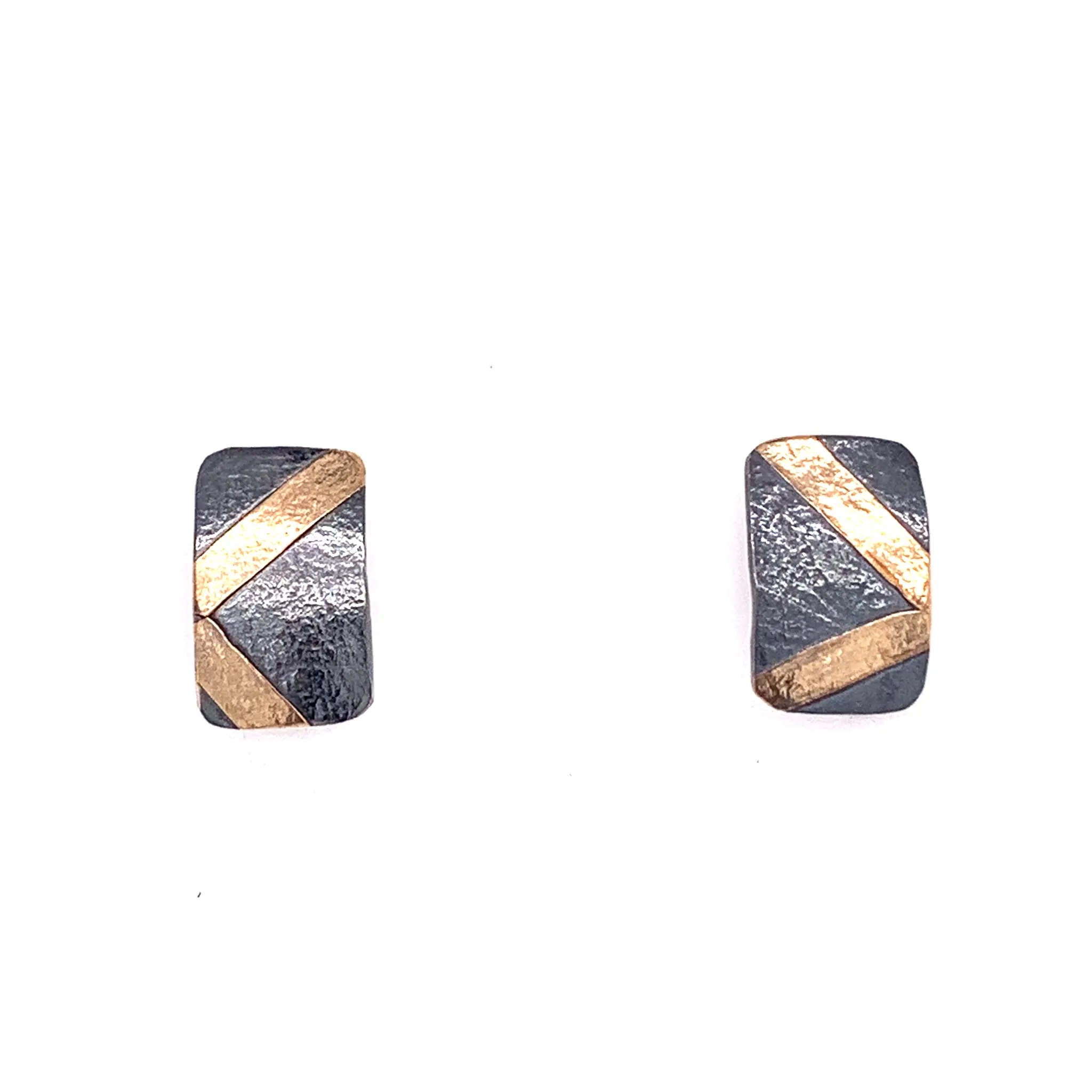 18k Inlay Rectangle Post Earrings (E1776)