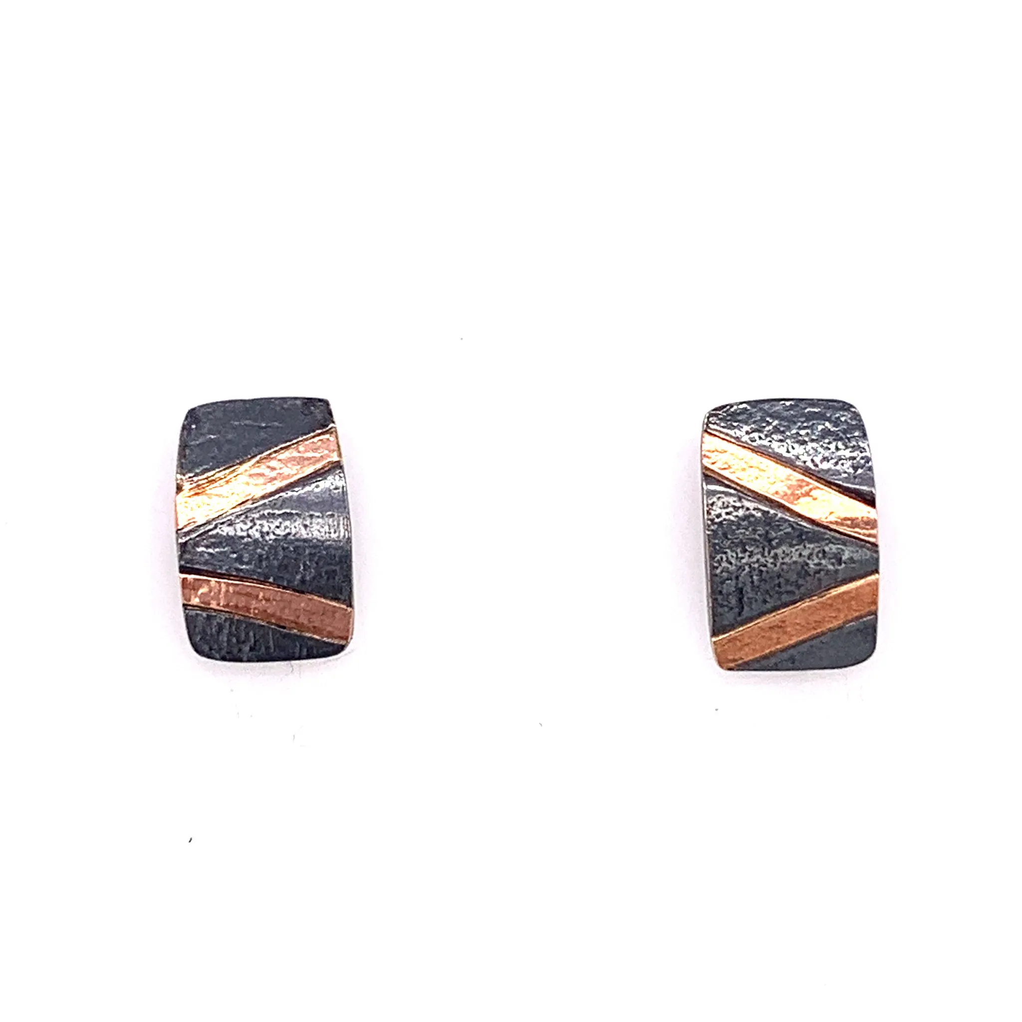 18k Inlay Rectangle Post Earrings (E1776)