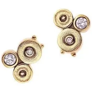 18K Ocean Diamond Stud Earrings - E-261D