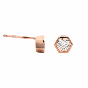 18K Rose Gold Diamond Stud Earrings