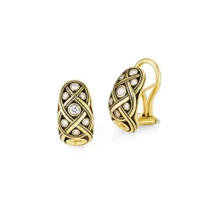 18K Vine Diamond Earrings - E-68