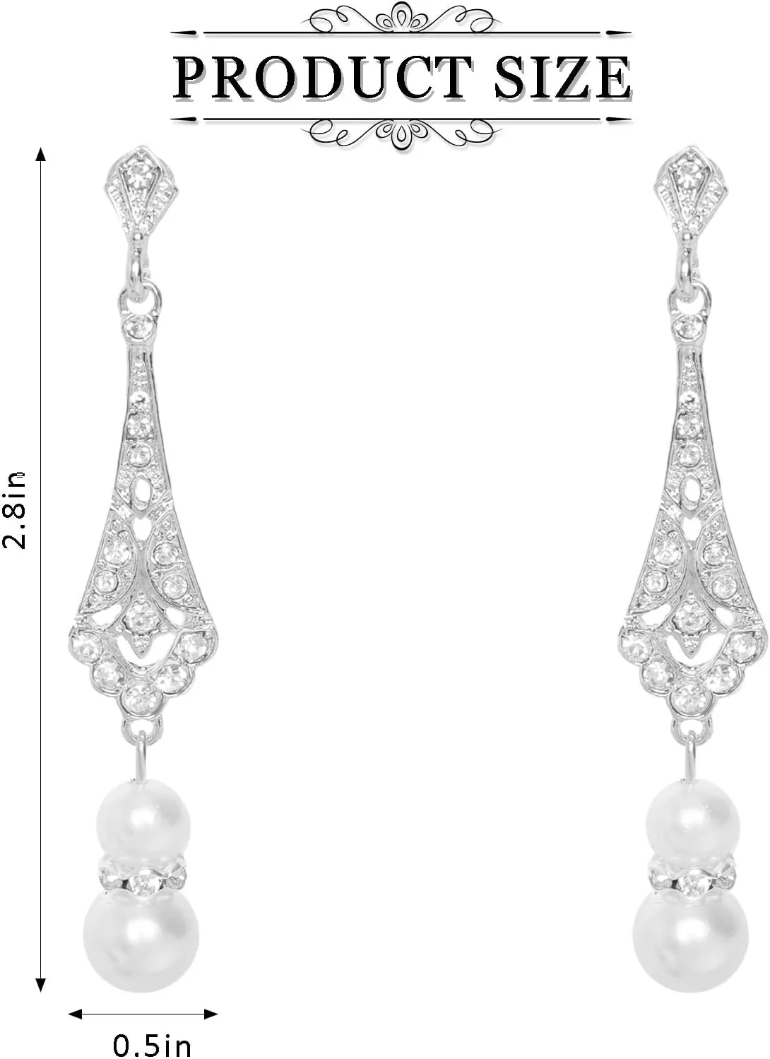 1920s Earrings Art Deco Pearl Dangle Drop Earring Vintage Wedding Earring