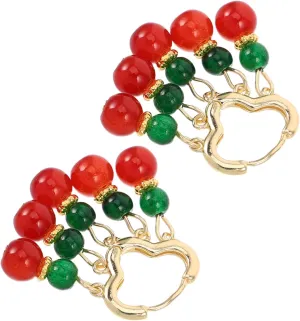 1Pair Elegant Beaded Earrings for Women Vintage Palace Style Dangle Jewelry Lightweight Statement Design for Daily Wear and Special Events Unique Oriental Charm and