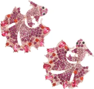 1Pair Exaggerated Rhinestone Fish Drop Earrings Unique Retro Inspired Jewelry for Women Dazzling Lightweight Accessory for Parties and Everyday Fashion