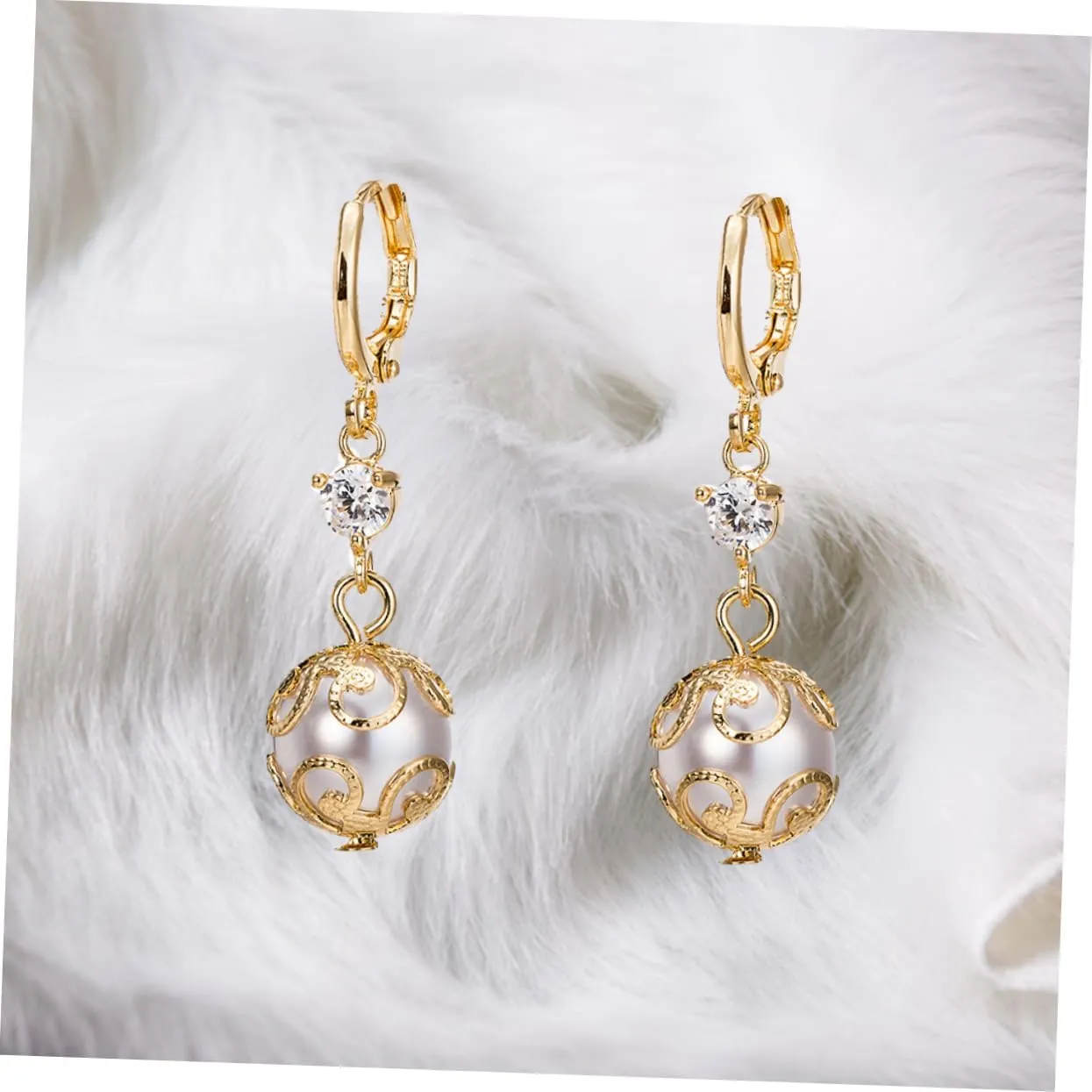 1pair Zircon Earrings Dangle Earrings Women Earrings Women Ear Rings Hollow Out Miss
