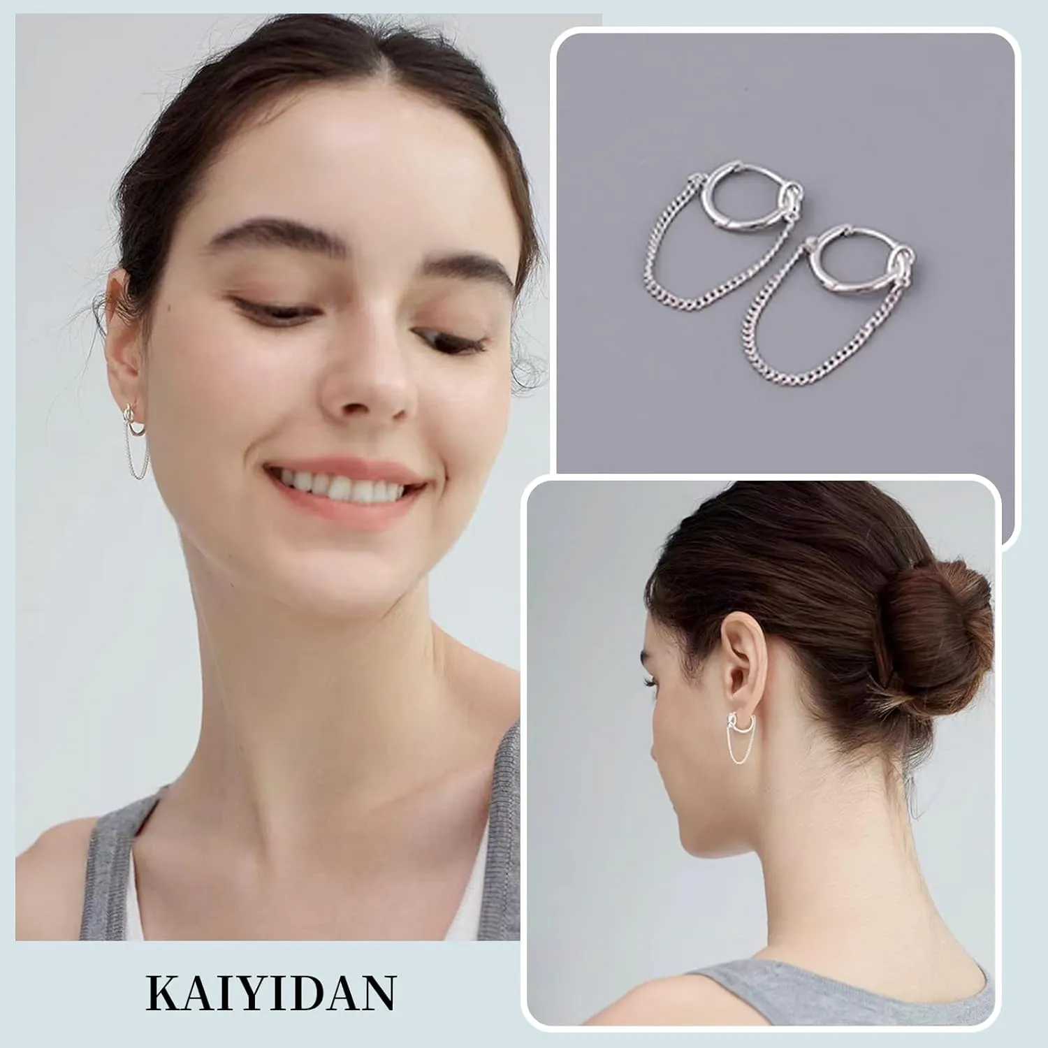 2 Pairs Gold/Silver Hoop Earrings For Women Set Trendy,14K Plated Gold Chunky Huggie Hoop Earings Pack,Oval Twisted Statement Silver Hoops,Fashion Jewelry Gift