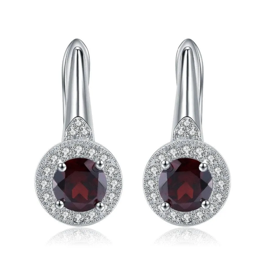 2.10 Ct Round Natural Red Garnet Stud Earrings
