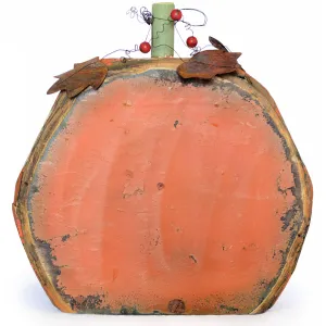24" Wooden Orange Pumpkin: Round