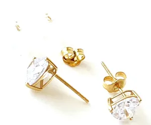 2ct HANDMADE Solitaire Heart Shaped Diamond earrings for women Yellow Gold 18k REAL Gold Diamond Earrings Studs 18k GOLD Jewellery for women Valentine's Day Gift for her New Mom DESIGNER Fine Jewelry
