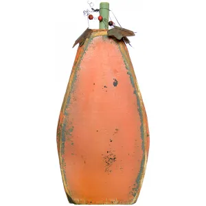 35" Tall Wooden Orange Pumpkin