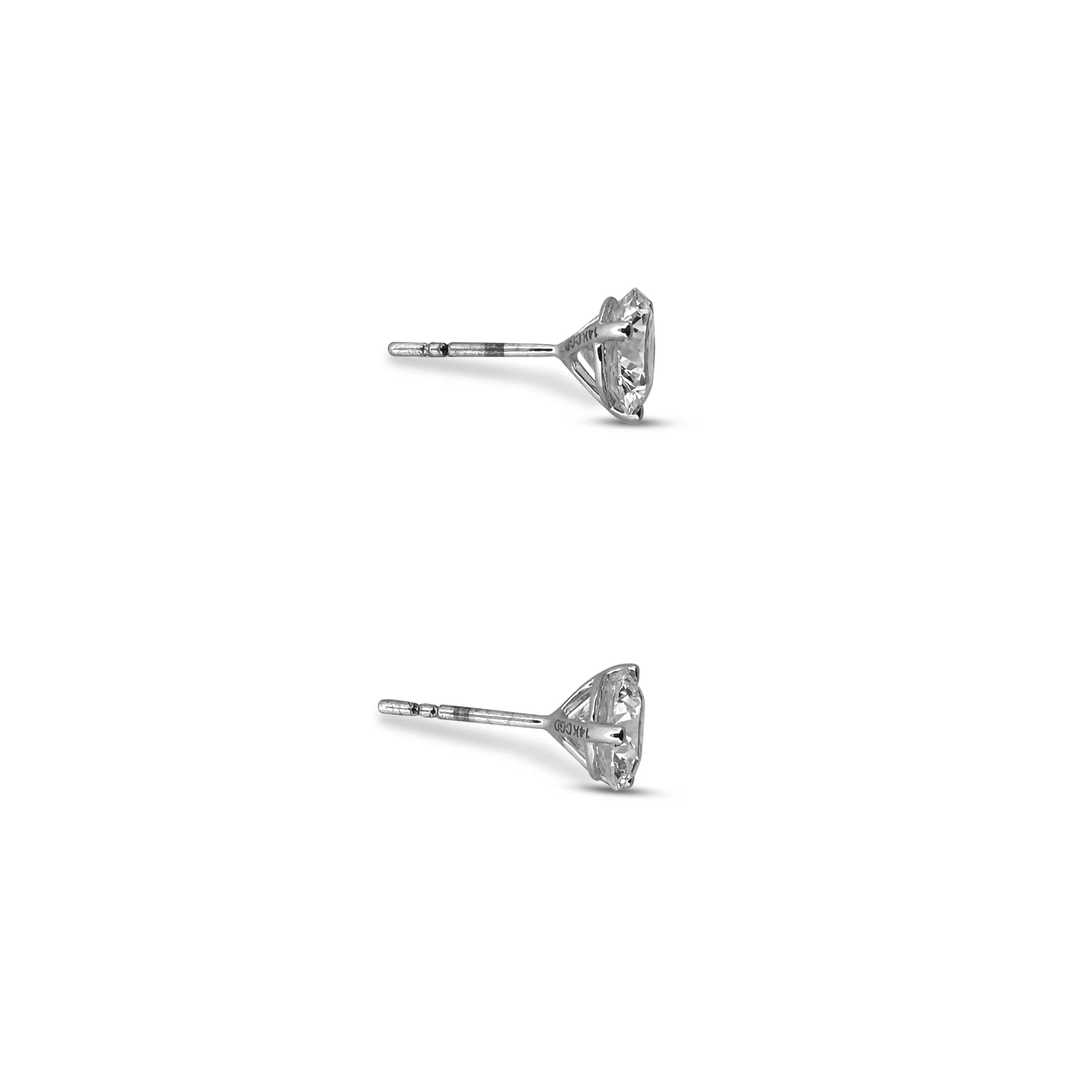 3ctw Round Brilliant Lab-Grown Diamond Stud Earrings in 14 Karat Gold