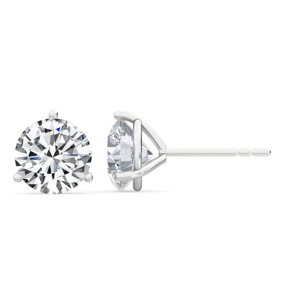 3ctw Round Brilliant Lab-Grown Diamond Stud Earrings in 14 Karat Gold