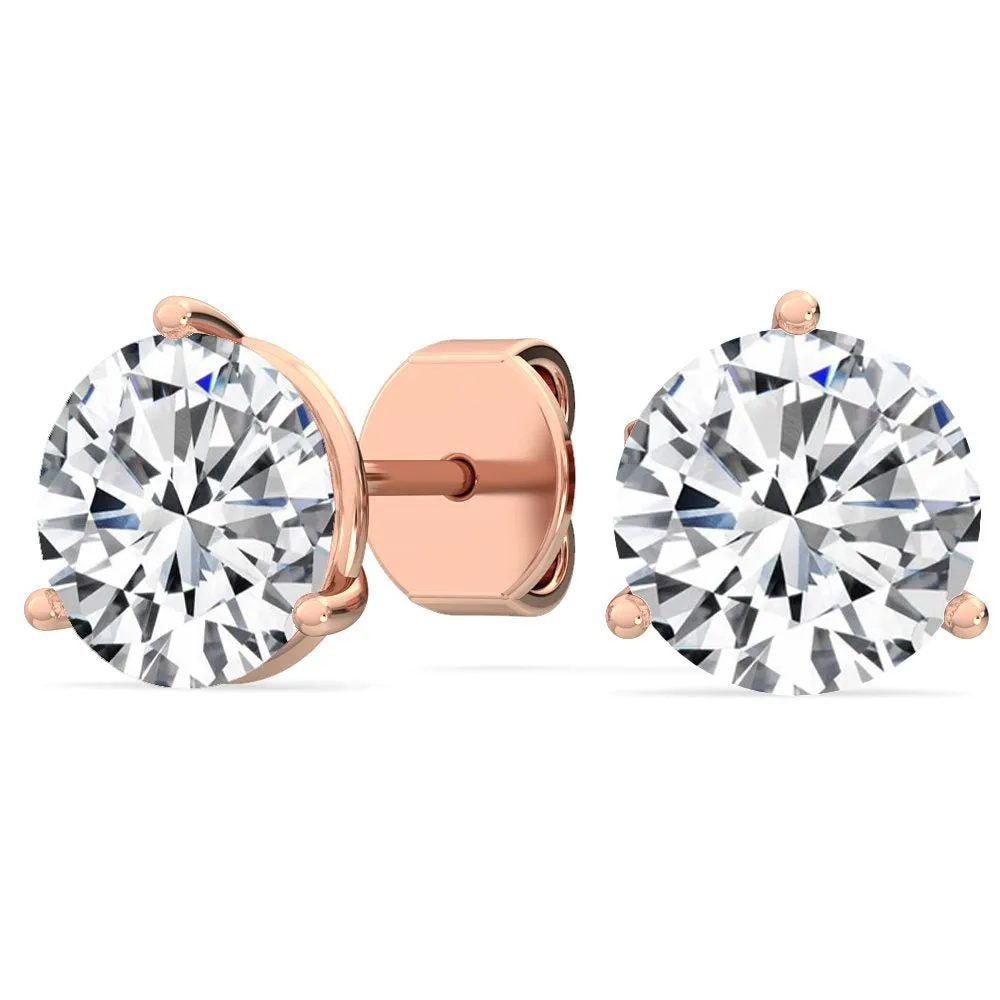 3ctw Round Brilliant Lab-Grown Diamond Stud Earrings in 14 Karat Gold
