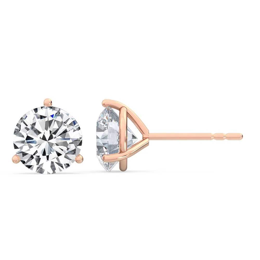 3ctw Round Brilliant Lab-Grown Diamond Stud Earrings in 14 Karat Gold