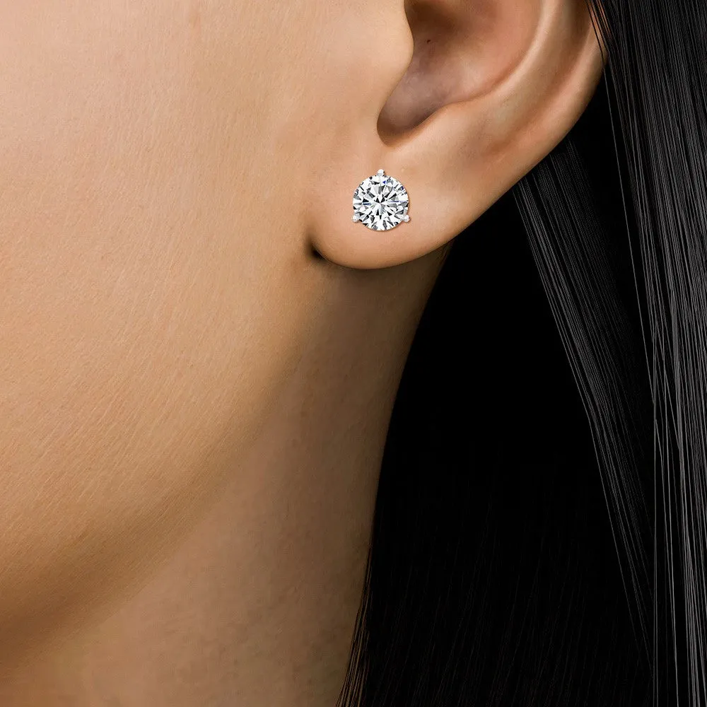 3ctw Round Brilliant Lab-Grown Diamond Stud Earrings in 14 Karat Gold