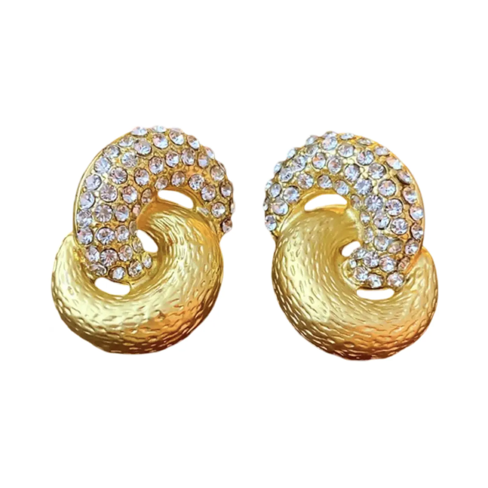 5 for 60% Off - Gold and White Topaz Knot Studs: The Stepha