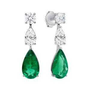 6.65CT Emerald Drop Earrings
