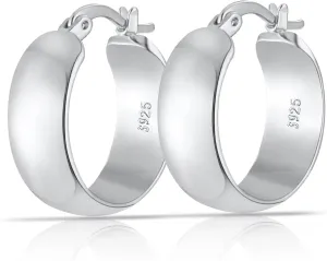 8mm Thick 925 Sterling Silver Hoops Earrings for Women 14K Real Gold Large Hoop Earrings Hypoallergenic and Lightweight Big Hoop Earrings for Women 20/30/40/50/60/70MM