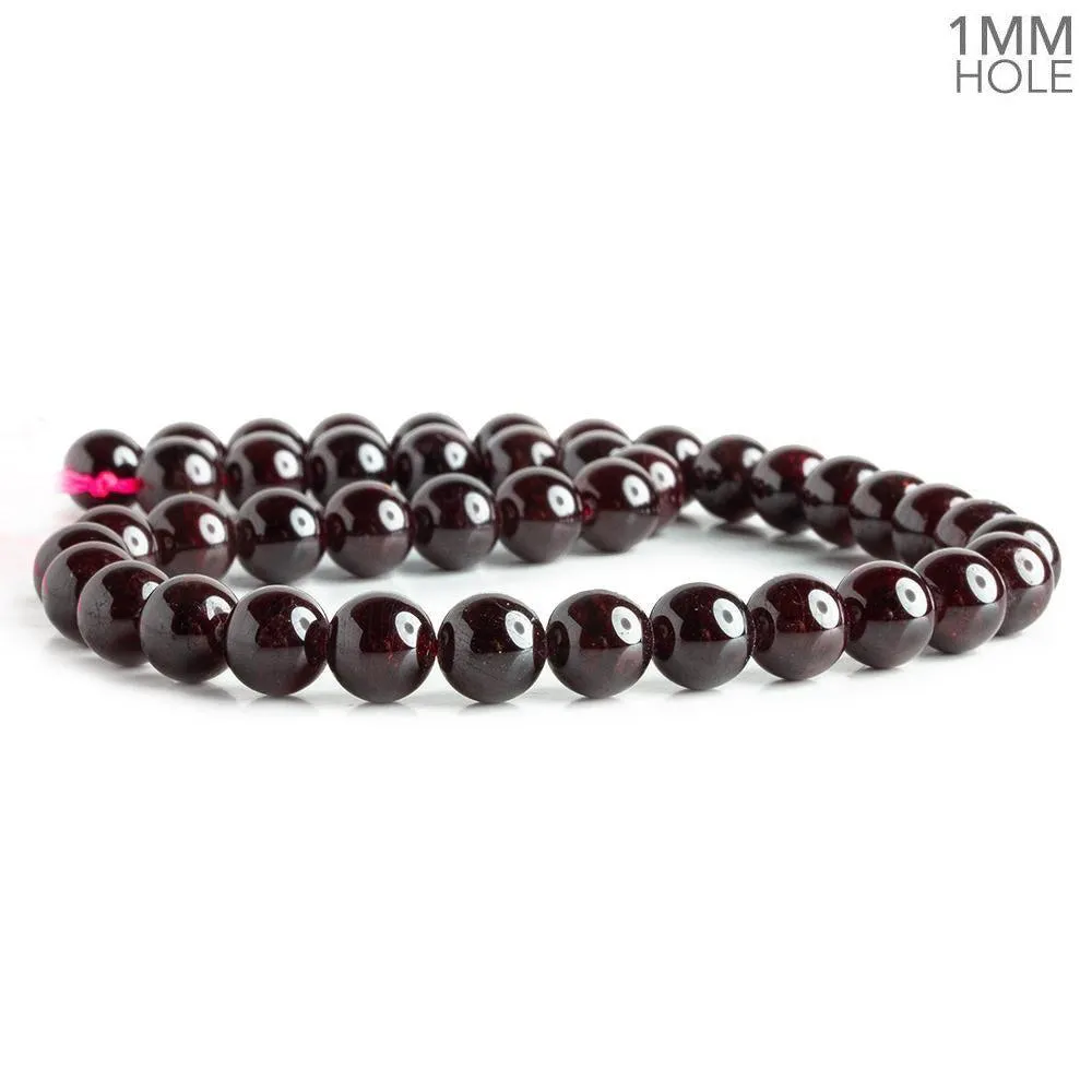 9-9.5mm Garnet Plain Round Beads 15.5 inch 42 pieces A