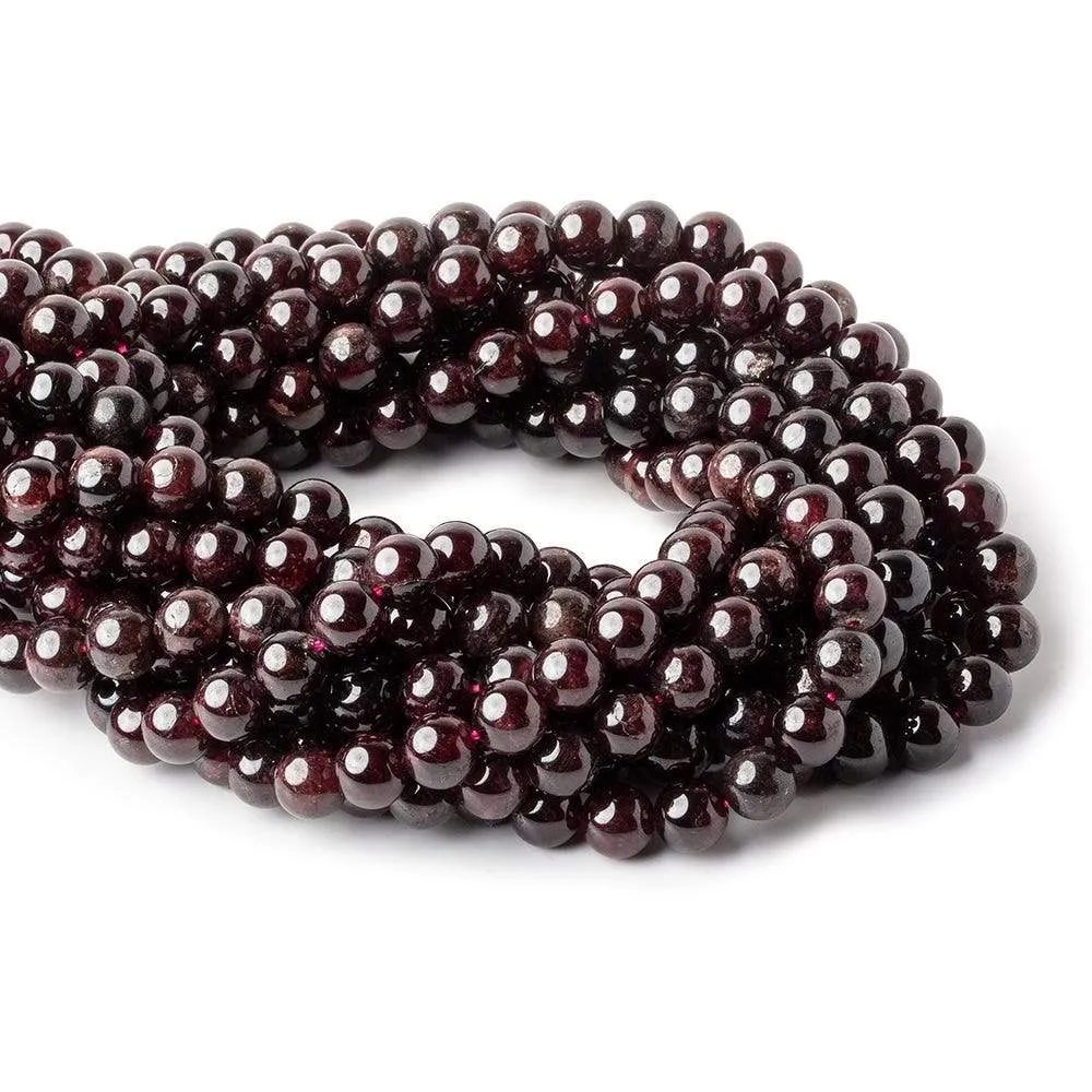 9-9.5mm Garnet Plain Round Beads 15.5 inch 42 pieces A