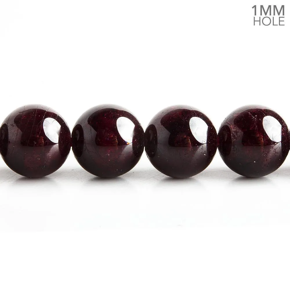 9-9.5mm Garnet Plain Round Beads 15.5 inch 42 pieces A