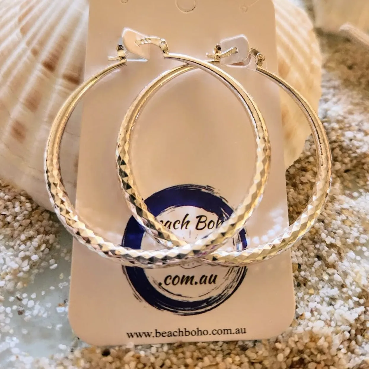 925 HAMMERED HOOP EARRINGS