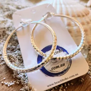 925 HAMMERED HOOP EARRINGS