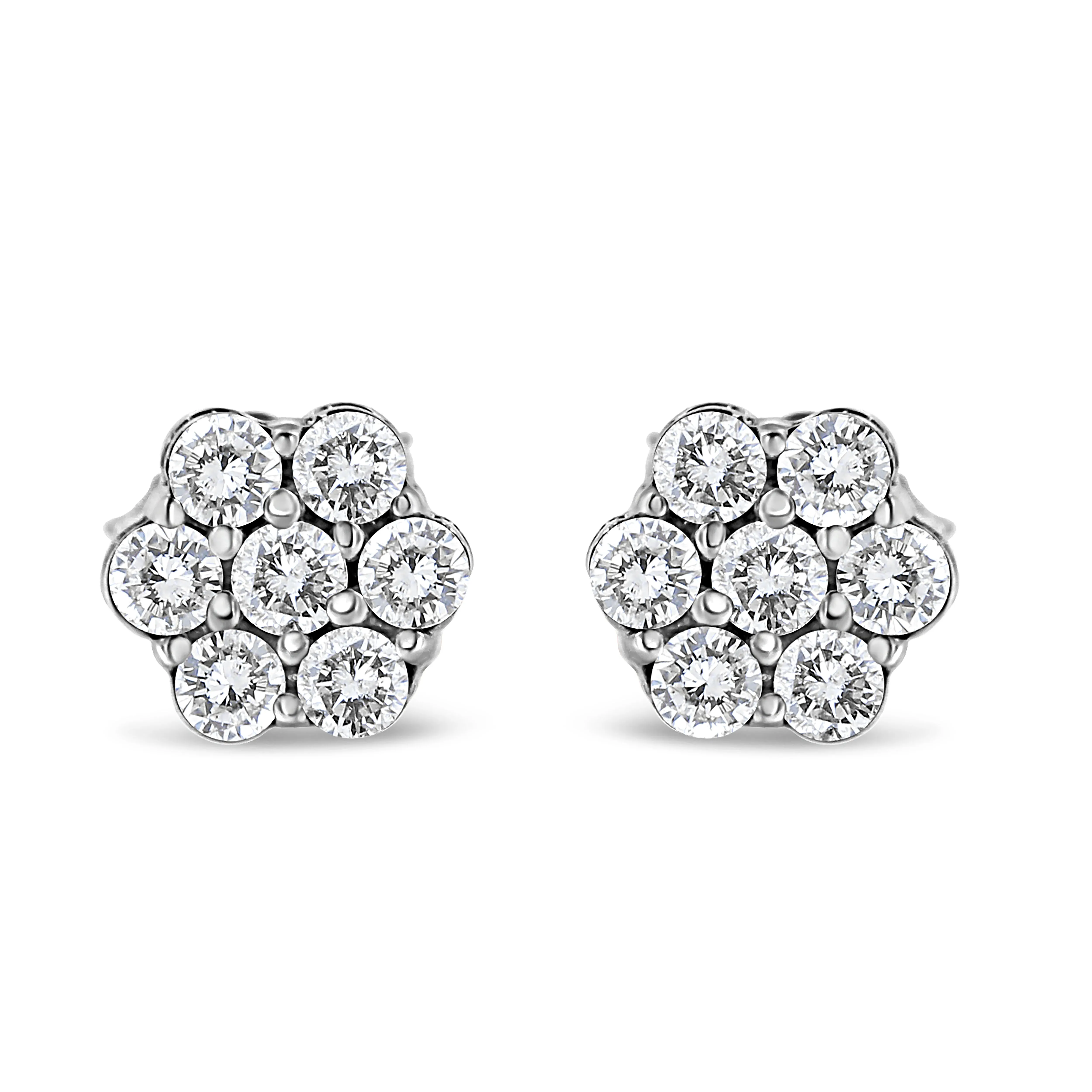 .925 Sterling Silver 1/2ct Cttw Lab Grown Diamond Floral Stud Earrings