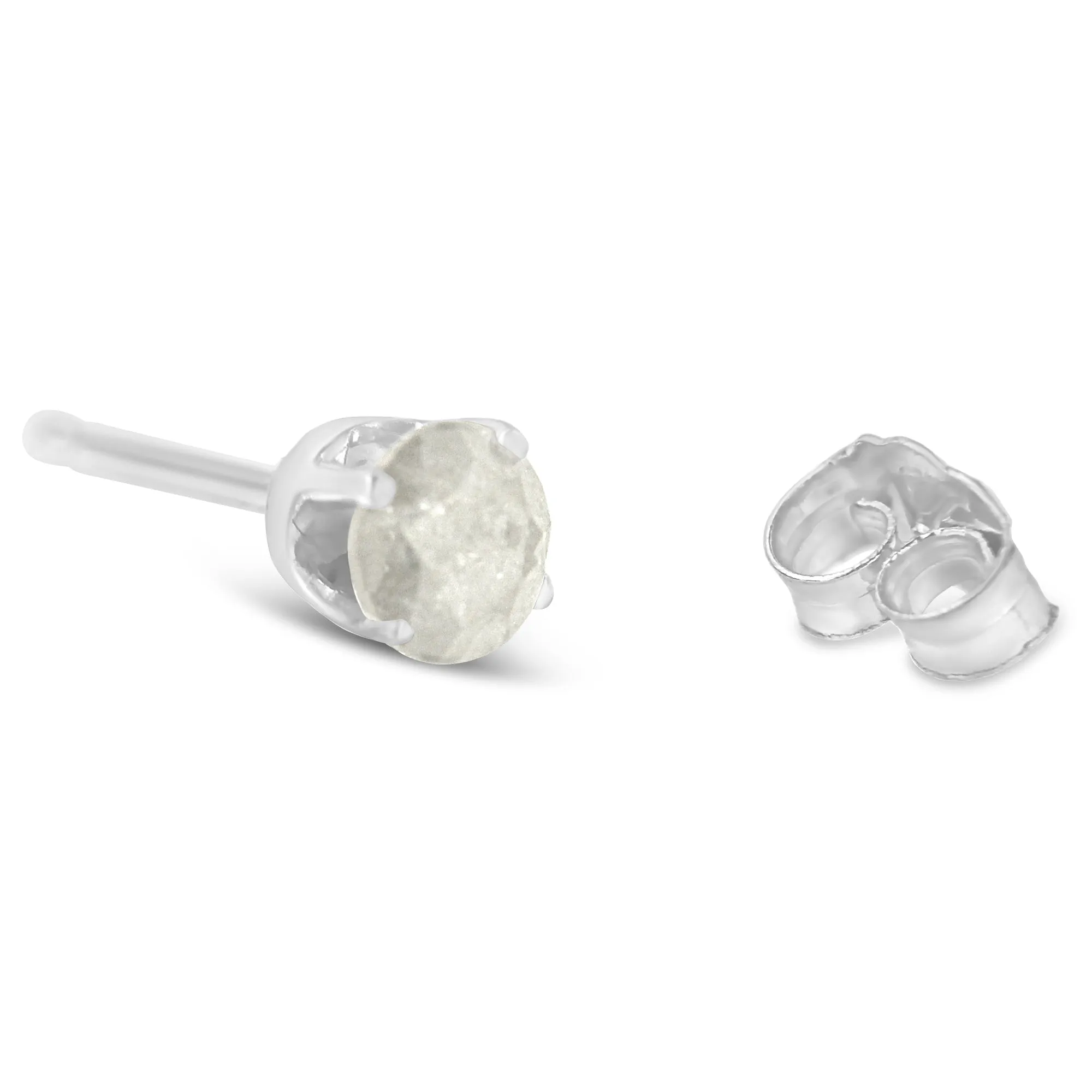 .925 Sterling Silver 4-Prong Round-cut "Salt and Pepper" Diamond Classic Stud Earrings