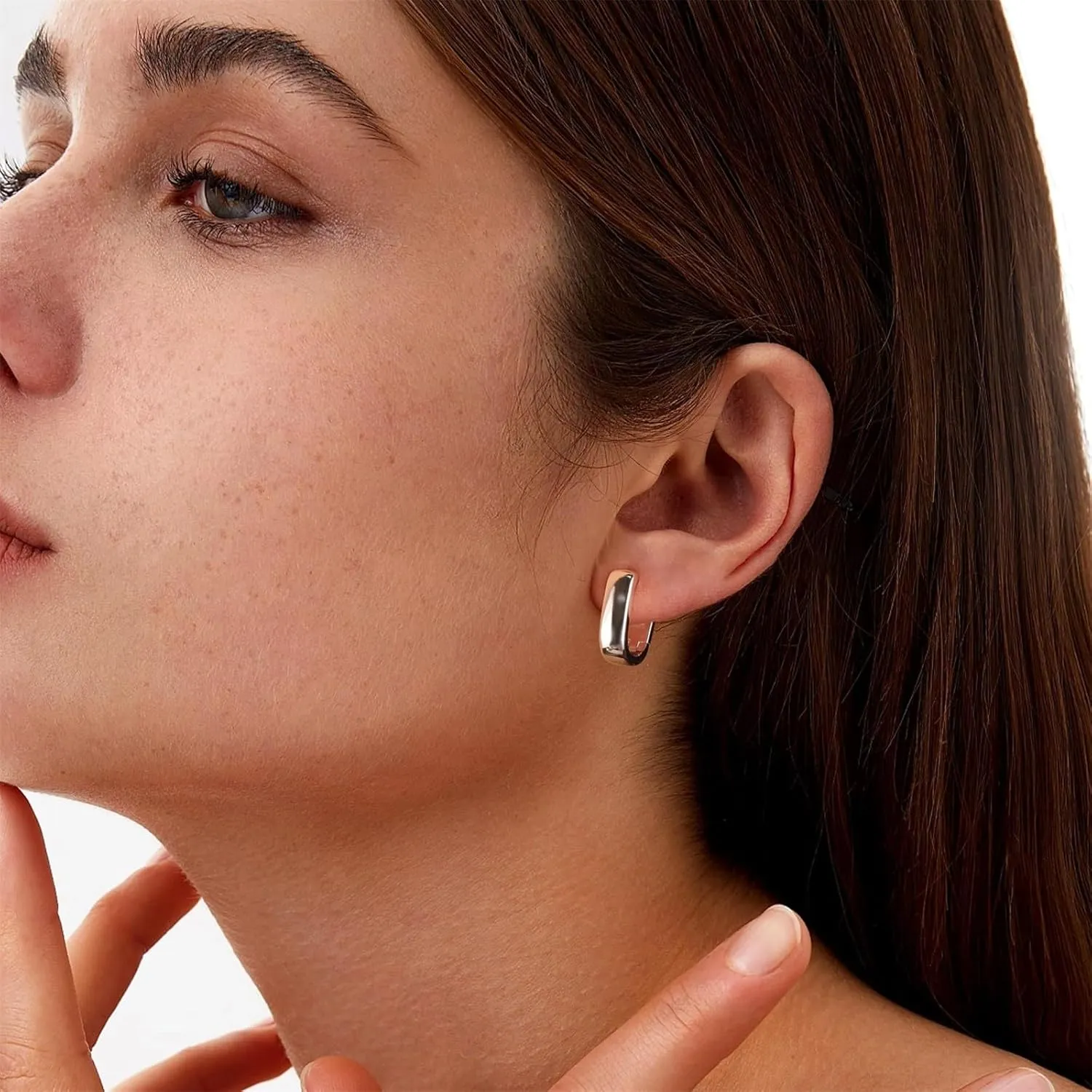925 Sterling Silver Earrings Geometric Hoop Earrings Square Hypoallergenic Jewelry Gifts for Women