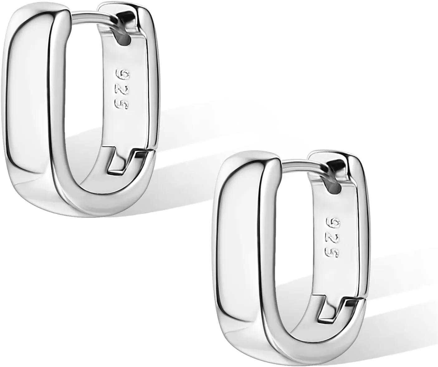 925 Sterling Silver Earrings Geometric Hoop Earrings Square Hypoallergenic Jewelry Gifts for Women