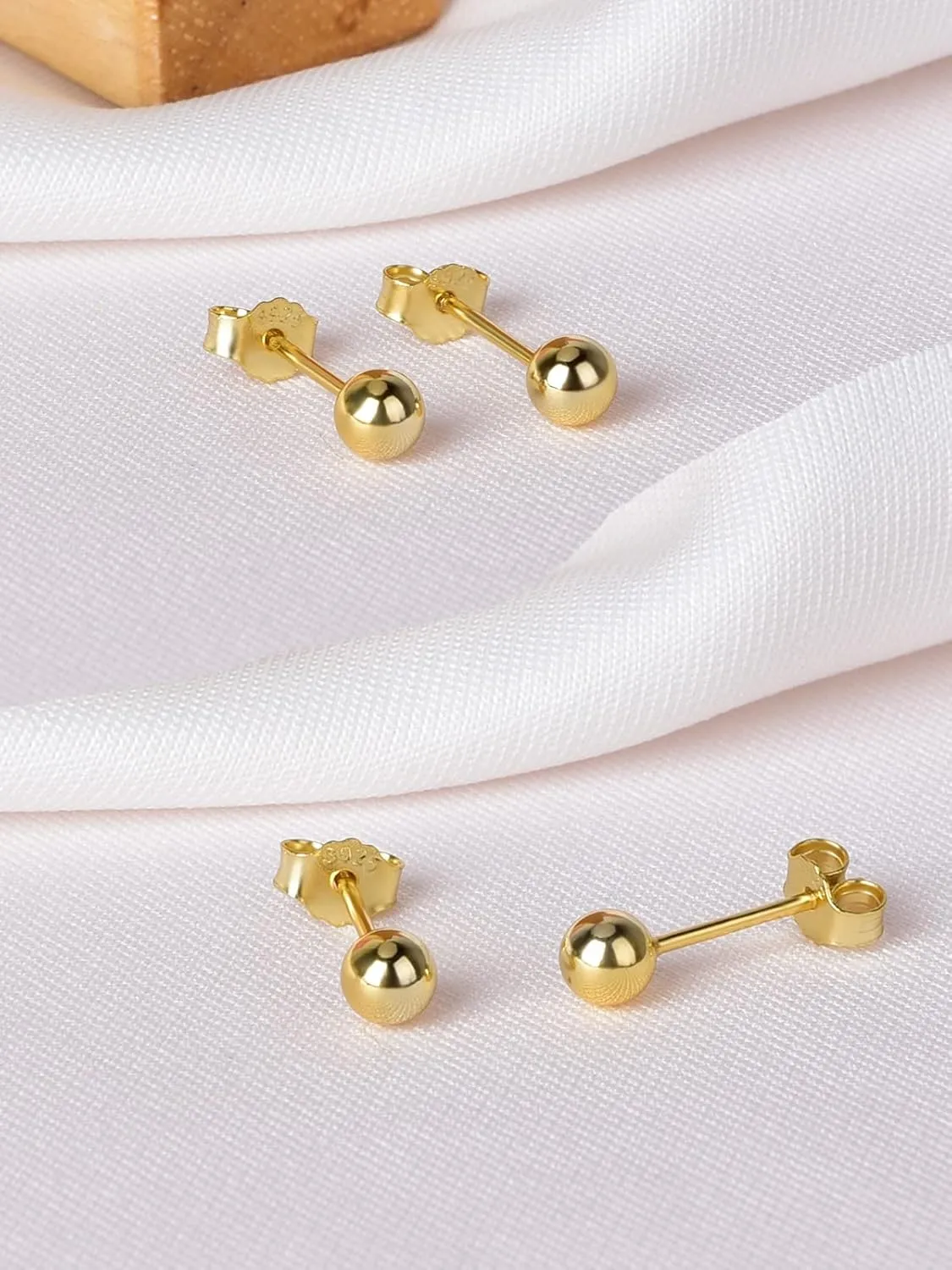 925 Sterling Silver Earrings Set Tiny Ball/Flat Dot Earrings Small Round Disc Tragus Cartilage Studs for Multiple Piercings 3PCS Set