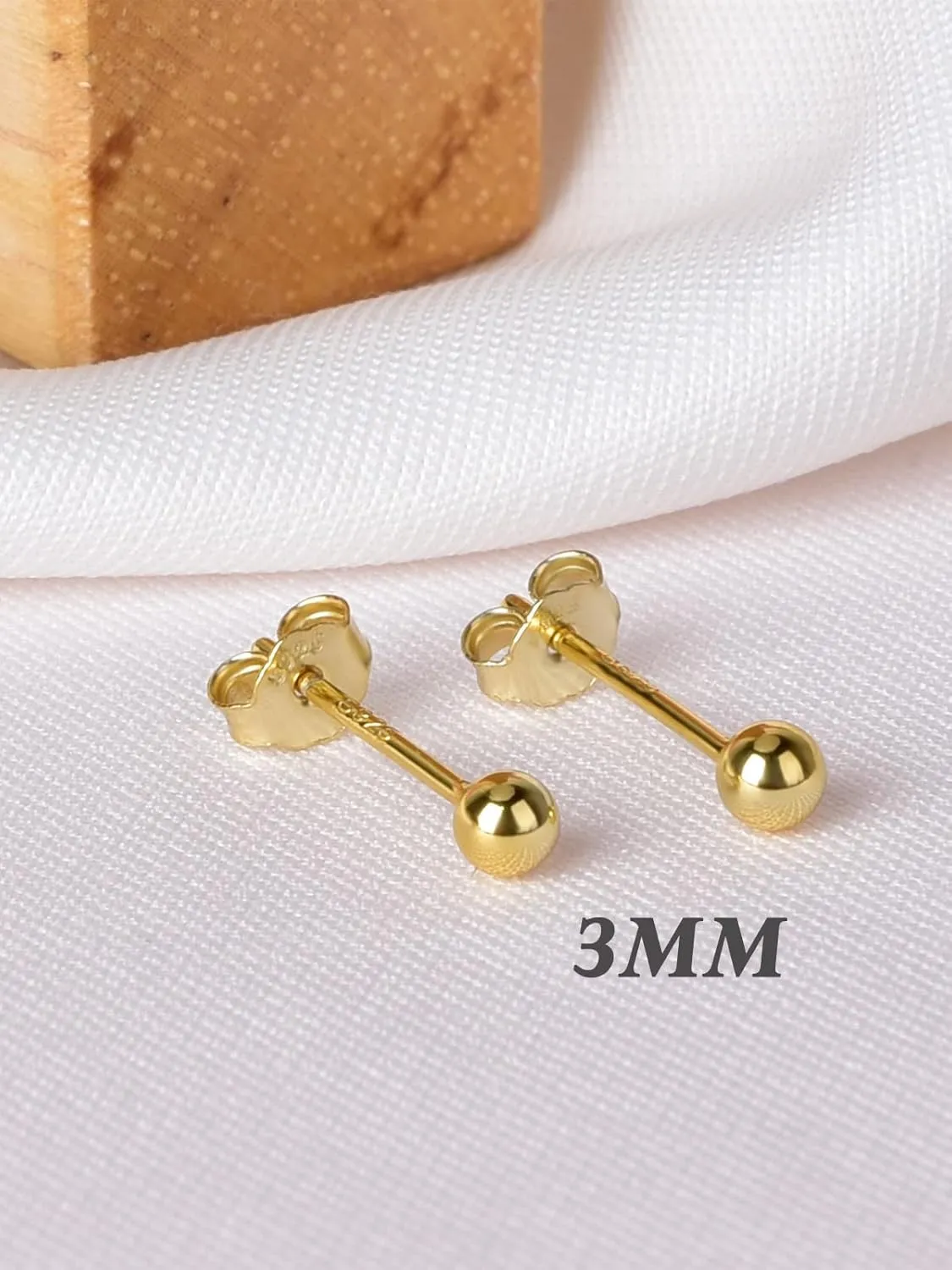 925 Sterling Silver Earrings Set Tiny Ball/Flat Dot Earrings Small Round Disc Tragus Cartilage Studs for Multiple Piercings 3PCS Set