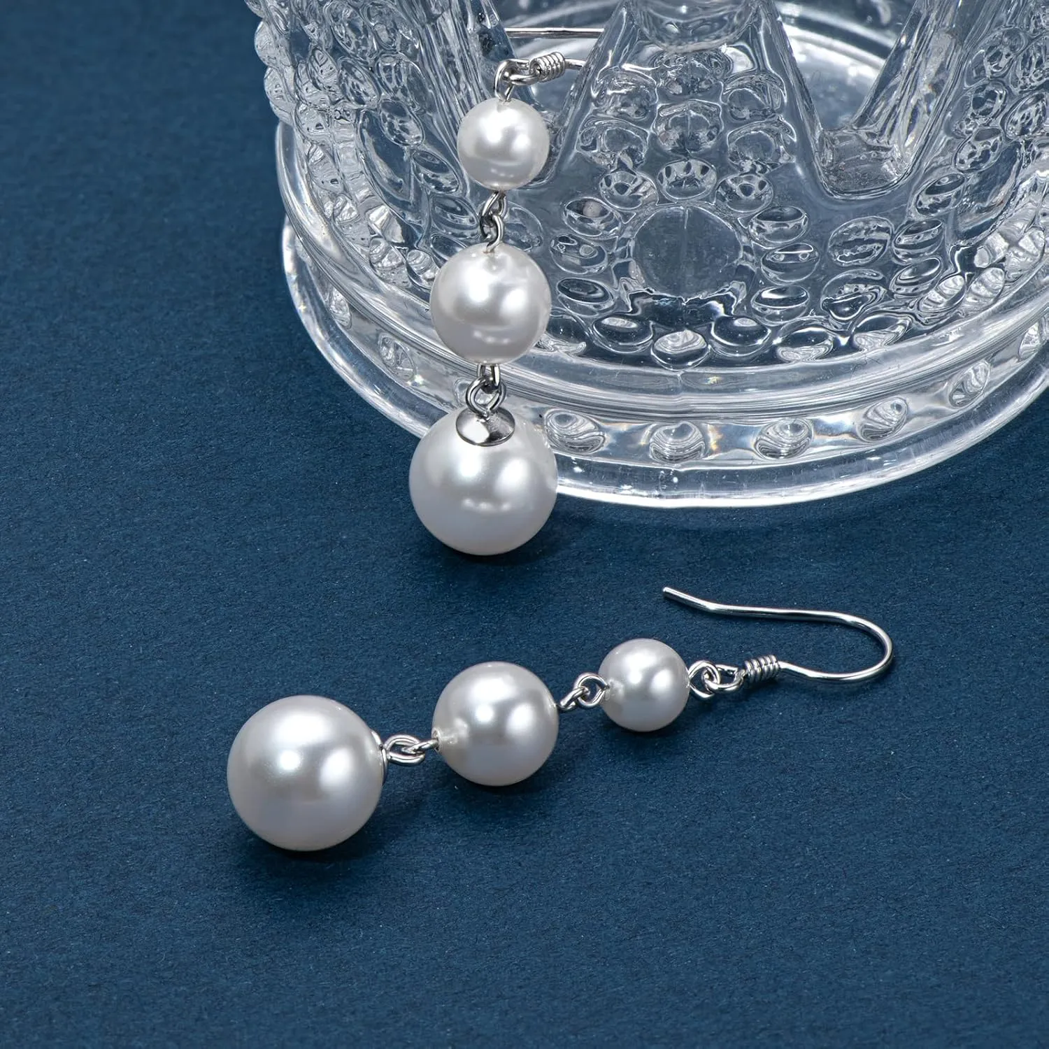 925 Sterling Silver Freshwater Pearl Drop Earrings for Women - June Birthstone Long Dangle Jewelry Gifts for Mom, Wife, Girlfriend