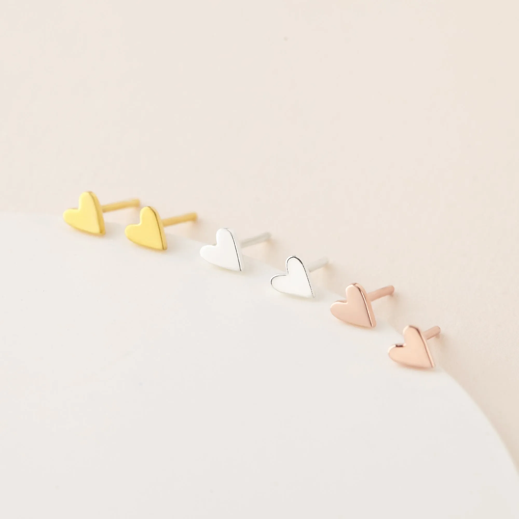 925 Sterling Silver Heart Stud Earrings - Small & Tiny Sizes, Romantic Everyday Accessory