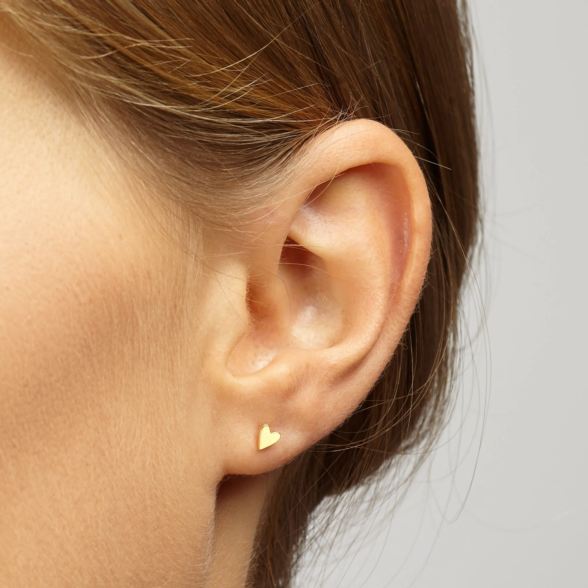 925 Sterling Silver Heart Stud Earrings - Small & Tiny Sizes, Romantic Everyday Accessory
