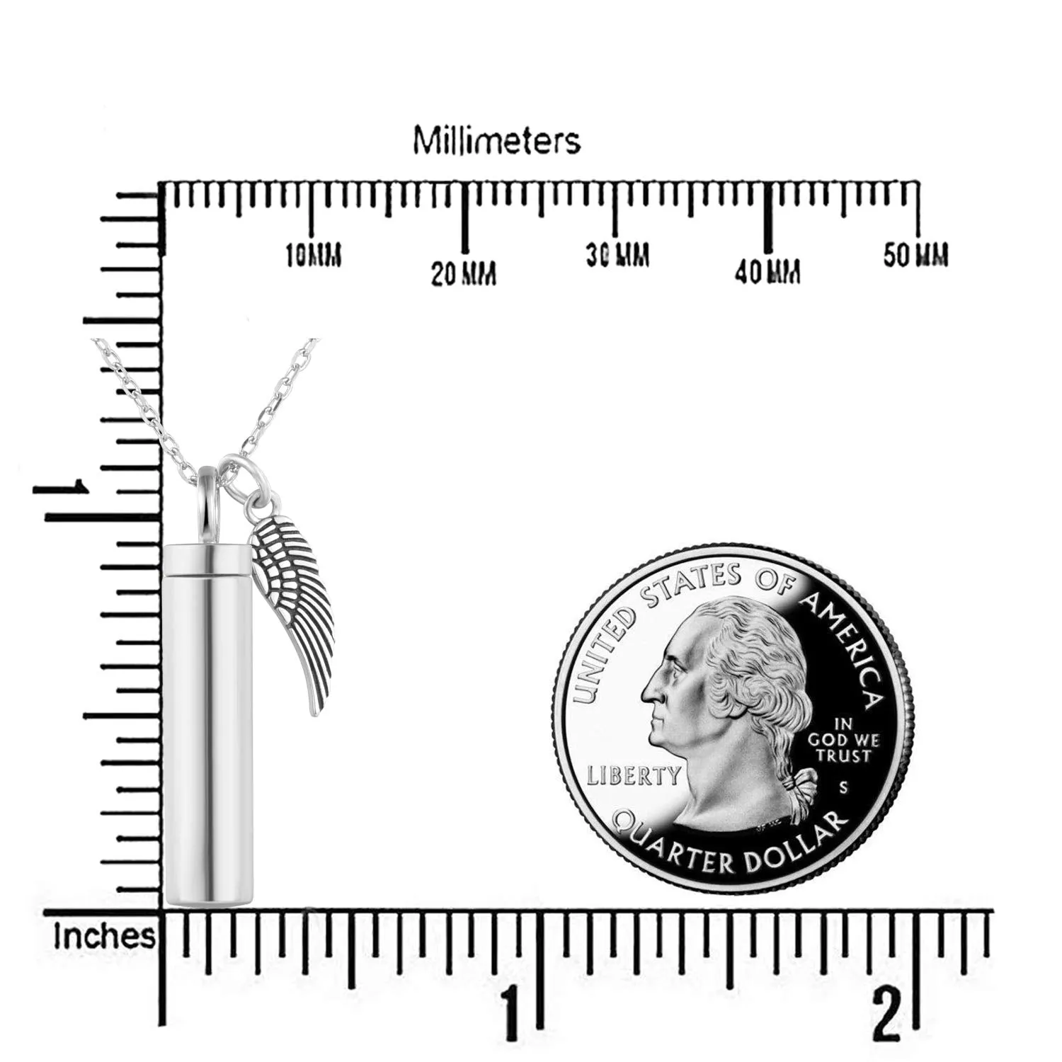 925 Sterling Silver Minimalist Urn Pendant Ash Necklace Cylinder Memorial Ashes Keepsake Holder Exquisite Cremation Jewelry With wings urn necklace