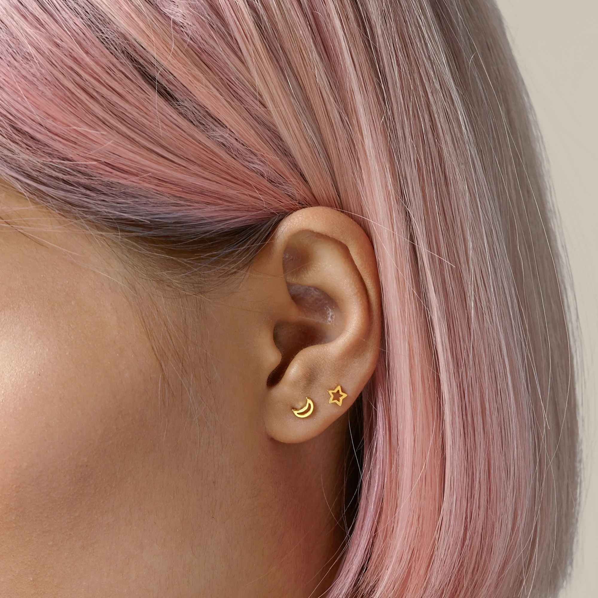 925 Sterling Silver Star-Shaped Earrings - Minimalist and Hypoallergenic Jewelry for Sensitive Skin