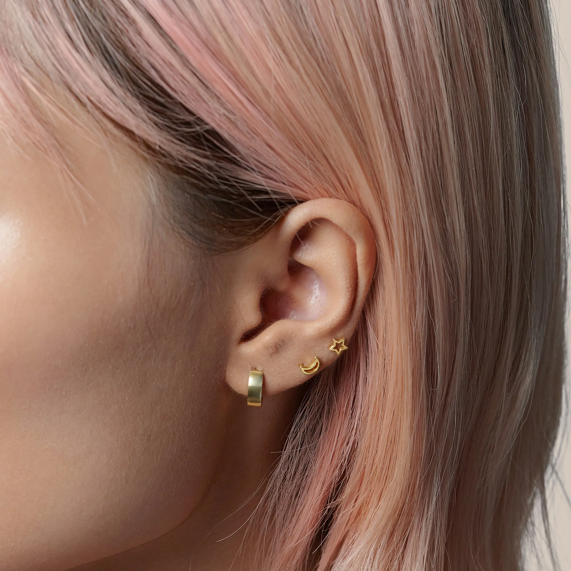 925 Sterling Silver Star-Shaped Earrings - Minimalist and Hypoallergenic Jewelry for Sensitive Skin