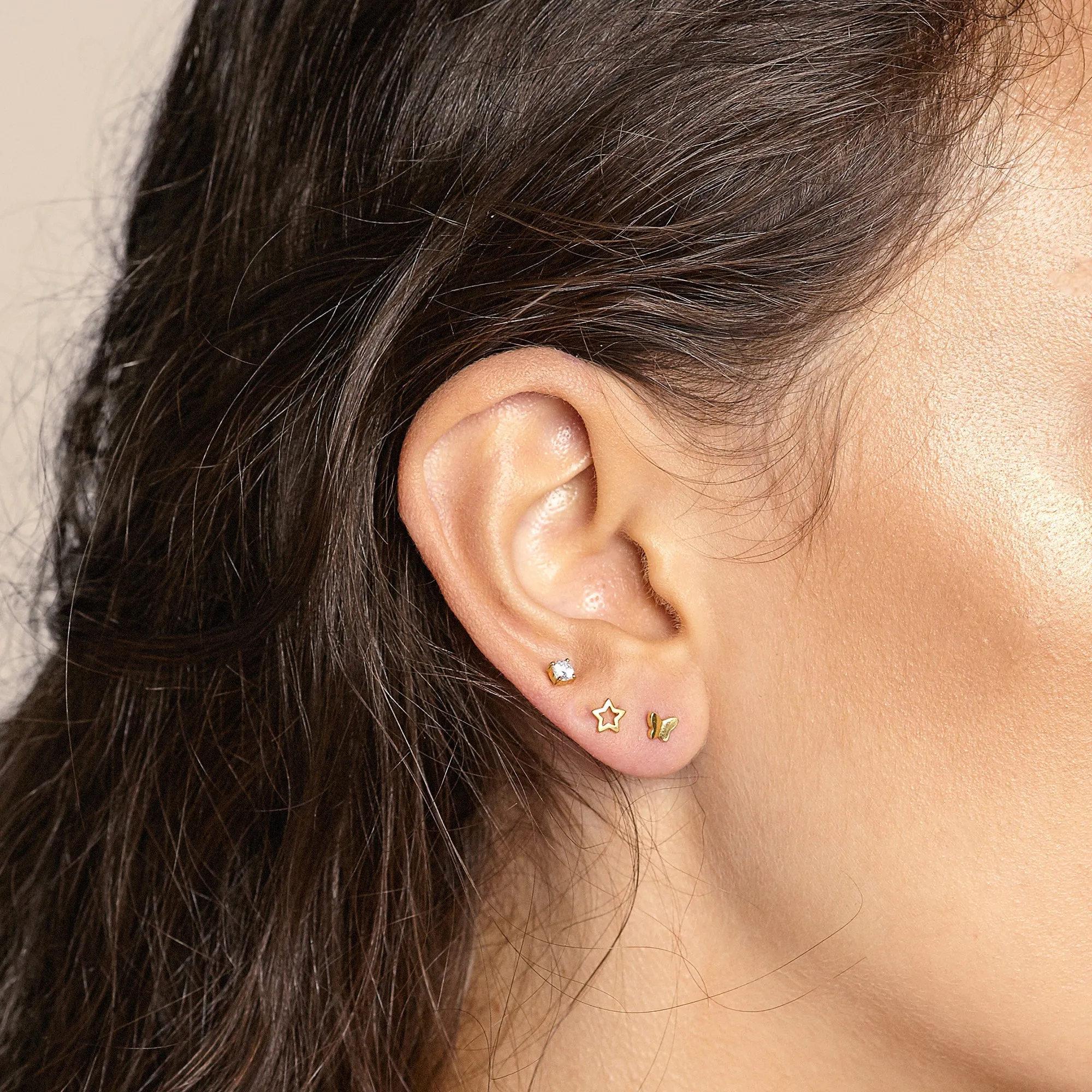 925 Sterling Silver Star-Shaped Earrings - Minimalist and Hypoallergenic Jewelry for Sensitive Skin
