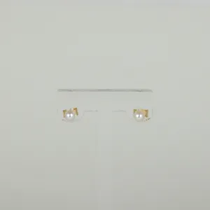 9ct Yellow Gold 4mm Round Cultured Pearl Stud Earrings