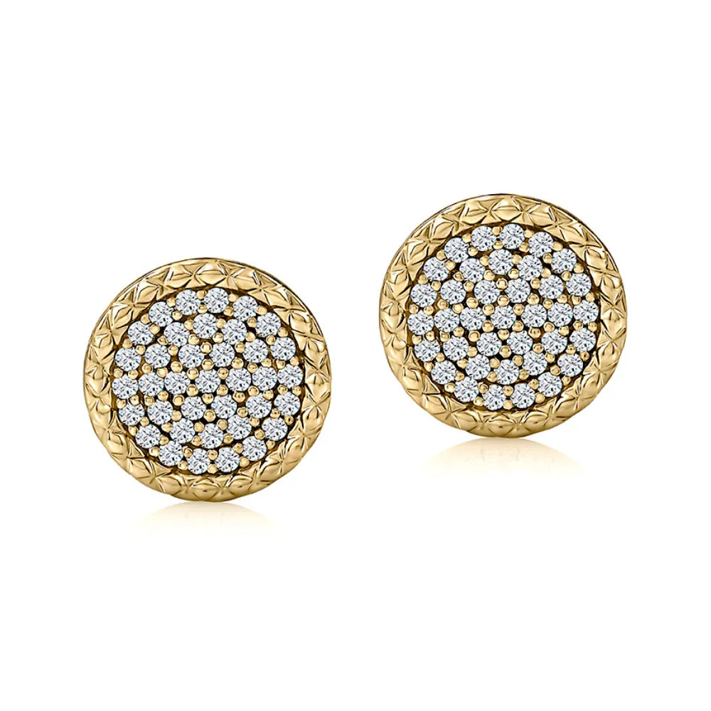 A. Jaffe 14k Diamond Studs with Quilted Borders