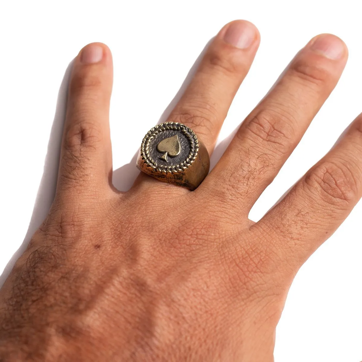 ACE OF SPADES RING | BRASS